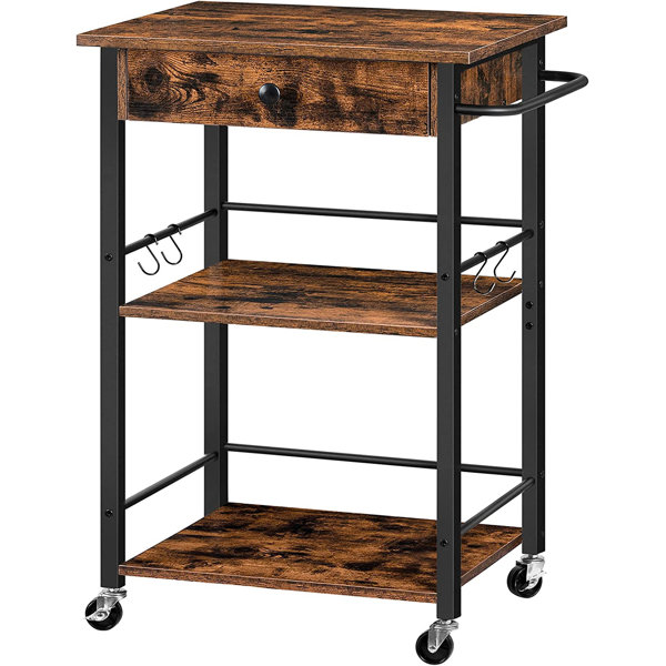 17 Stories Wood Kitchen Cart Wayfair